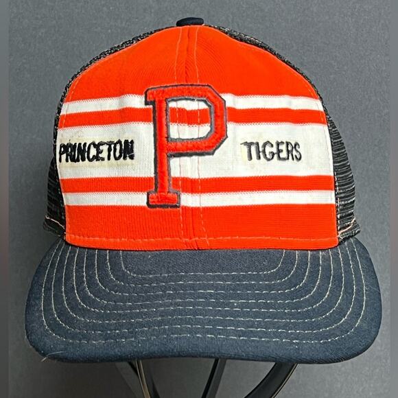 AJD Other - Vintage 80s Princeton Tigers NCAA Blue Snapback Hat AJD SuperStripe